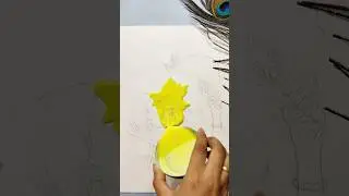 I Spilled Watercolor Draw Krishna Painting 😱#shorts #janmashtami  #special #krishna #painting