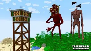 SURVIVING FROM TREE HEAD AND SIREN HEAD COMBO in Minecraft - Gameplay - Coffin Meme