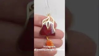 Hot enamel jewelry with orange fire opal