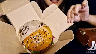 ASMR Mukbang 🍔 Burger King Wagyu Burger and Truffle Fries