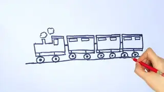 How To Make Train Drawing Step By Step | How To Draw A Train By Number 55555555| Easy Drawing