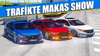 MODİFİYELİ HONDA CİVİC İLE TRAFİKTE MAKAS SHOW !! ASSETTO CORSA