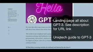 Uniqtech guide to GPT 3 landing page NLP