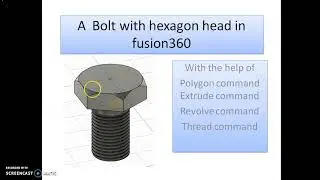 Fusion 360 | Hexagon bolt| simple method| 
