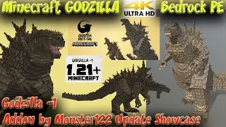 Godzilla Minus One Addon by Monster122 Showcase Minecraft 1.21+ Compatible Monsterverse Addon