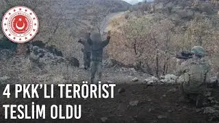 Mehmetçik’ten Kaçamayacaklarını Anlayan 4 PKK’lı Teröristin Teslim Olma Anları