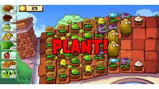Plants Vs. Zombies Roof survival 5 flags  . #plantsvszombies #keygamer #funplay