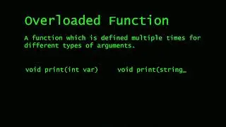 Overloaded Function Definition