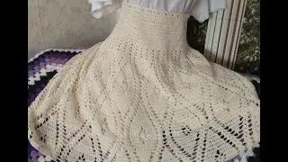 Summer lace crochet skirt