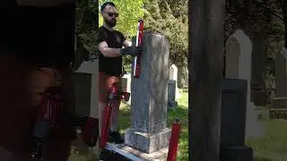 Restoring a Tapestry Draped Headstone