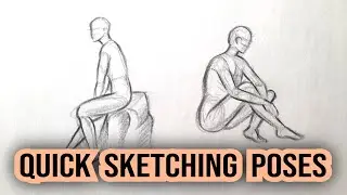 Simple Sketching Exercises For Beginners | Quick Sketching Poses to Practice | Sketch Human Figure