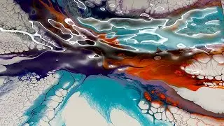 Acrylic pouring Satin Enamel & Metallic Gold, Dutch Pour Pearl Cells Abstract Fluid Art, Art Therapy