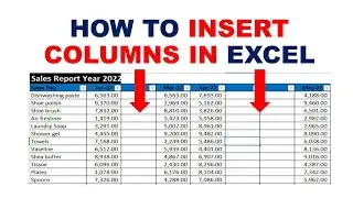 How to Insert Columns in Excel