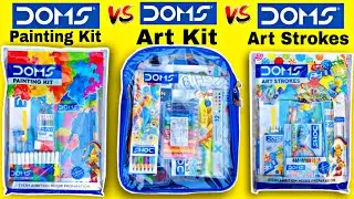 Doms Junior Art Kit vs Doms Art Strokes vs Doms Painting Kit - Comparison and Review in Hindi 😍🤩😎