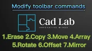 Autocad tutorials for beginners|Modify toolbar Commands| Erase| Copy| Array| Offset|Mirror| Part-1