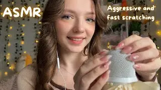ASMR✨Aggressive and fast microphone scratching🎧