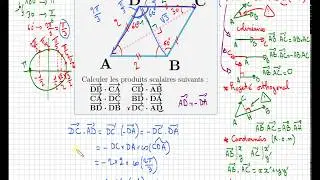Know how to calculate a scalar product with the cosine formula • first year math specialty exercise