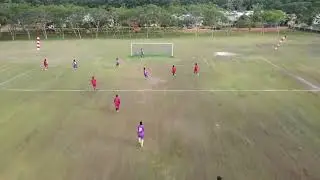 goll spektakuler dari tim rungau FC pada pagelaran sepak bola agro cup 2024