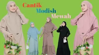 Model terbaru baju gamis syar'i polos dengan set jilbab bergo kekinian