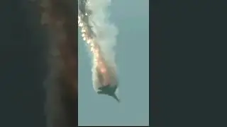 It looks like it was shot down. Russian Su-27 tailslides with flares during dogfight demonstration.