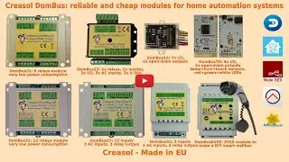 Creasol DomBus modules for Domoticz, HomeAssistant, NodeRED, ...