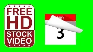 Free Stock Videos - May calendar pages flipping on green screen 3D animation
