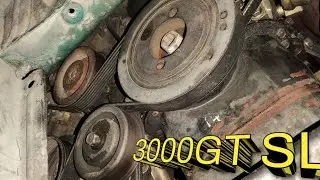 HOW TO REMOVE/REPLACE ACCESSORY BELTS. MITSUBISHI 3000GT SL