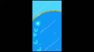 Blue animated template with golden lines and flower for social networking