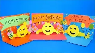 DIY Pop Up Card | 3D Emoji Birthday Cards | Easy Crafts For Kids