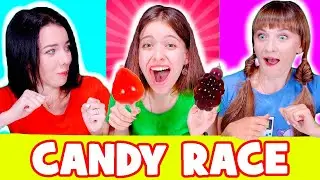 ASMR Gummy Candy Race, Giant Croco Jelly Mukbang