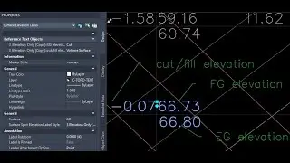 Civil3d: Label with a elevation of 3 surfaces Add Labels for create an Earthwork.
