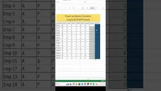 Excel  - Present and Absent calculation using COUNTIF formula   #excel #countif  #exceltutorial