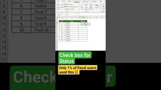 Check box for Status in Excel. #exceltutorial #exceltech #excelworld #excel #excelshortcuts