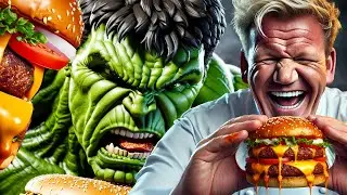 Gordon Ramsay Challenges the Hulk’s Appetite?! 🍔 AI-Generated Comedy Gold! Hailuo Minimax AI