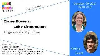 SIGTYP Lecture Series: Claire Bowern and Luke Lindemann. Part 1