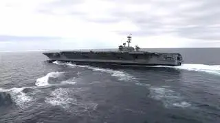 USS Abraham drifting.