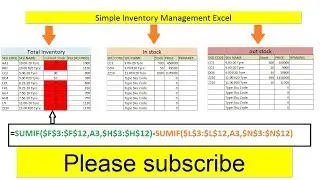 Simple Inventory Management Excel | How to create simple IN and OUT Inventory System in Excel |