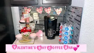 Farmhouse valentine coffee bar #valentinescoffeestation2022