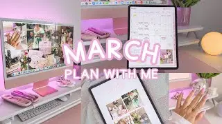 March Plan with Me 🌷☀️💜 | iPad Digital Planner, GoodNotes Planner, Digital Stickers