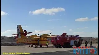 Verifique como foi feito o reabastecimento dos Canadair pelos bombeiros do aeroporto do Porto Santo