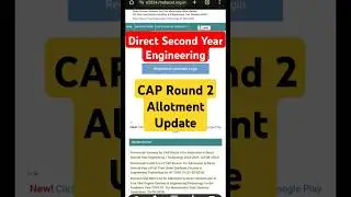 DSE Cap Round 2 Allotment ✅ Direct second year engineering cap allotment #shortviral #viralshort