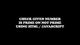 check number is prime number using HTML/JavaScript
