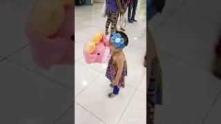 Eating cotton candy - Baby Elza (2 Years Old)