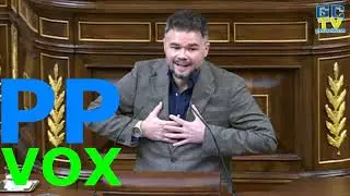 Gabriel Rufián's harshest attack against the PP and VOX