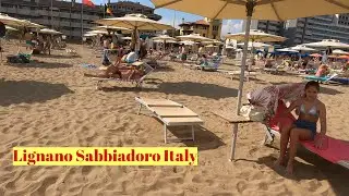 LIGNANO SABBIADORO ☀️🌊 BEACH WALK 4K – Italy 🇮🇹
