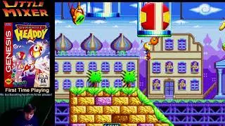 First time playing DYNAMITE HEADDY - Sega Genesis - 1 Credit Clear