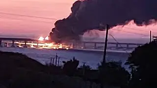 Горит Крымский мост. Керченский мост горит (КАДРЫ)