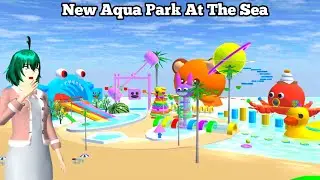 New Obby Parkour Place Aqua Park At The Sea Props ID Sakura School Simulator