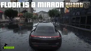 NVE + QuantV optional sample: puddles covering full ground - floor is a mirror