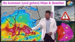 So kommen (und gehen) Hitze & Gewitter in dieser Woche. Mittelfrist: GFS kühler, ECMWF schwül-heiß.